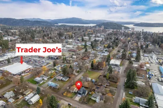PRIME LOCATION: Enjoy a walkable neighborhood with Trader Joe's, Pilgrim’s Market, The Breakfast Nook, and 10/6 Restaurant just a short stroll away. Explore popular attractions including Silverwood Theme Park (23 min), Downtown Coeur d'Alene