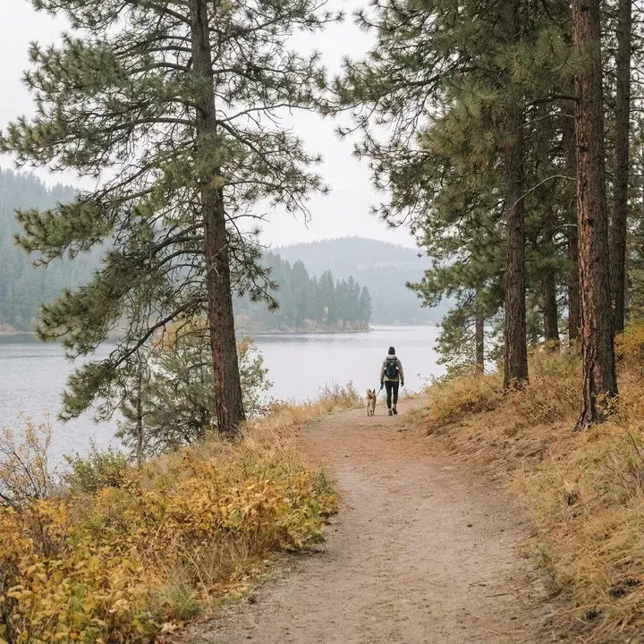 Hike the trails around Lake Coeur d'Alene with your dog