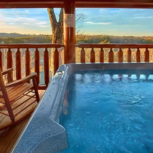 Private Hot Tub overlooks the Smoky Mountains