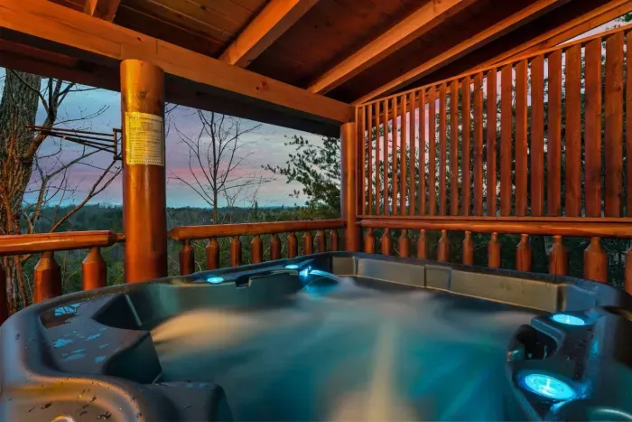 Private Hot Tub overlooking the mountains