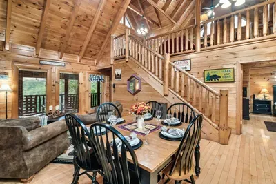 Stairs leading to the loft / game room.