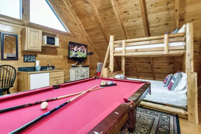 Our game room offers a Pool table, Hockey Table, Multicade, and PS4