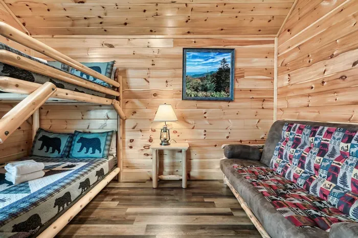 Bunk room with Queen pull out