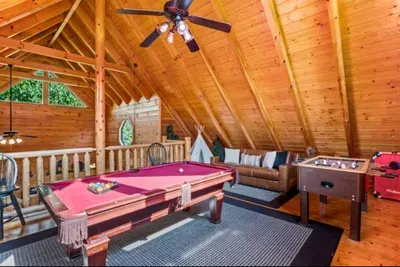 Game room in the loft I Queen Sleeper Sofa