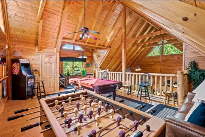 Game room in the loft I Queen Sleeper Sofa