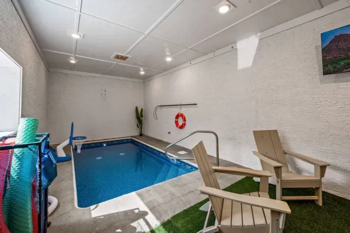 Indoor private heated swimming pool