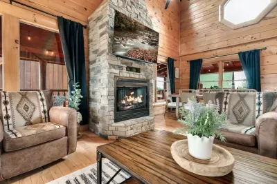 A cozy fireplace to gather around