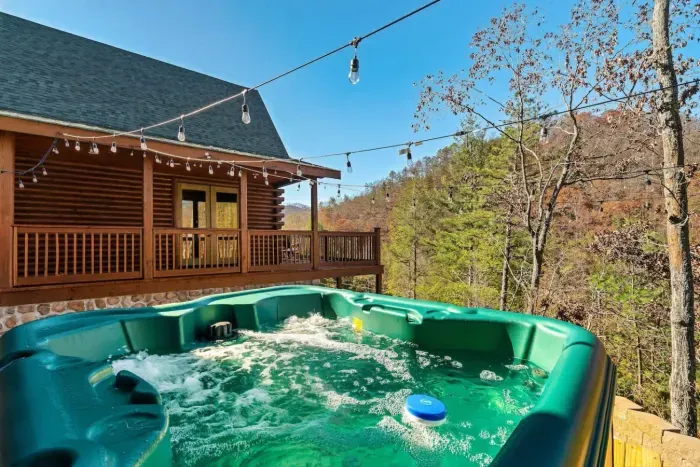 Hot tub overlooking the mountain!