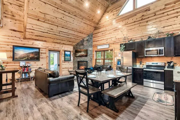 Our living room is spacious for the entire family to enjoy!