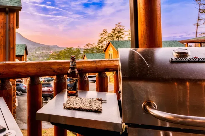 Grill overlooking the mountains