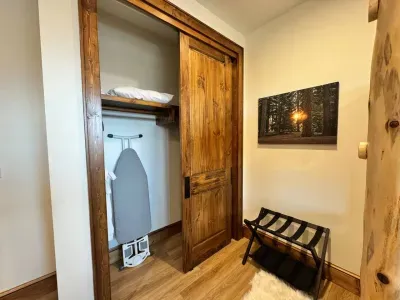 2 luggage racks are provided and the closet offers plenty of hanging space, as well as 4 luxurious robes, an iron and ironing board, and a clothing hamper.