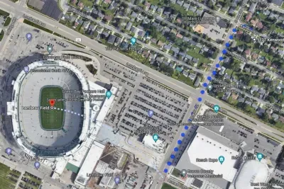 Follow the blue dots to our house!  Easy walk!