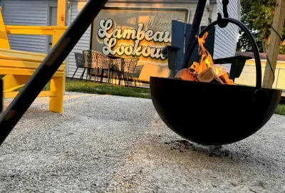 An additional table and chairs and don't forget to take a pic in front of our Lambeau Lookout mural!  Tag us on Instagram at @lambeaulookout