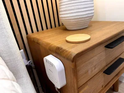 Each nightstand conveniently has outlets with USB and USBC plugs for charging your devices.