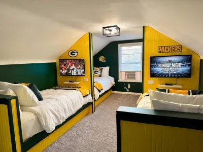 Bedroom 4 is a loft on the top floor with 4 Twin XL beds.  Perfect for kids or adults.