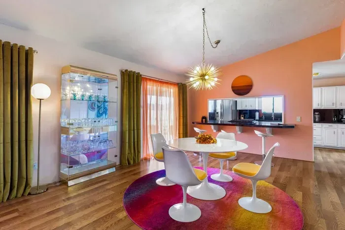 Every detail has been carefully curated to complete your disco daydream right down to the smashing 60’s liquor cabinet.