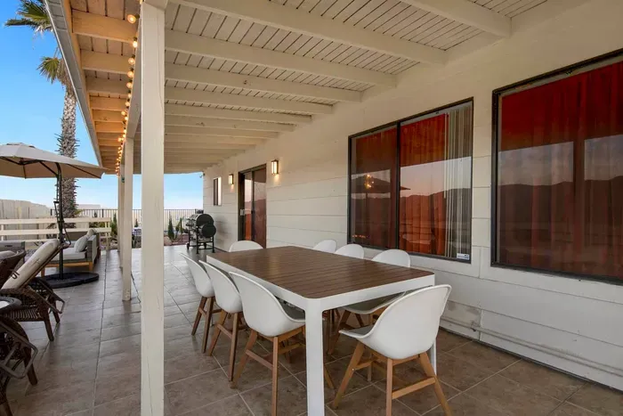 Plenty of outdoor seating for lounging day and night. Right on!