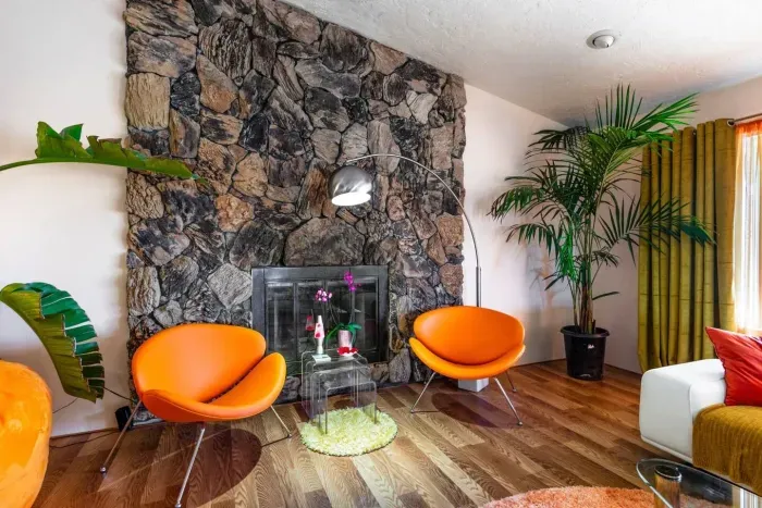 Our unique living room is perfect for any gathering. Rock on!