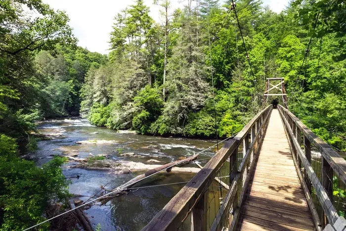 Explore the Famous Swinging Bridge over the Toccoa River