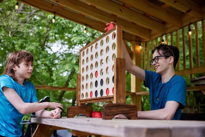 There’s no better setting for playing games than the Riverside covered picnic area