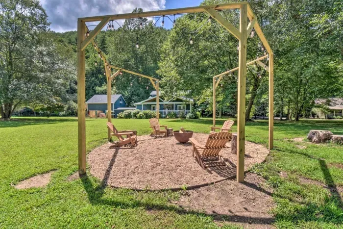 Enjoy the riverside fire pit where memories are sure to be made 