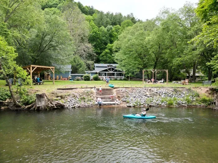 Take a Kayak down the Hiawassee right from your backyard