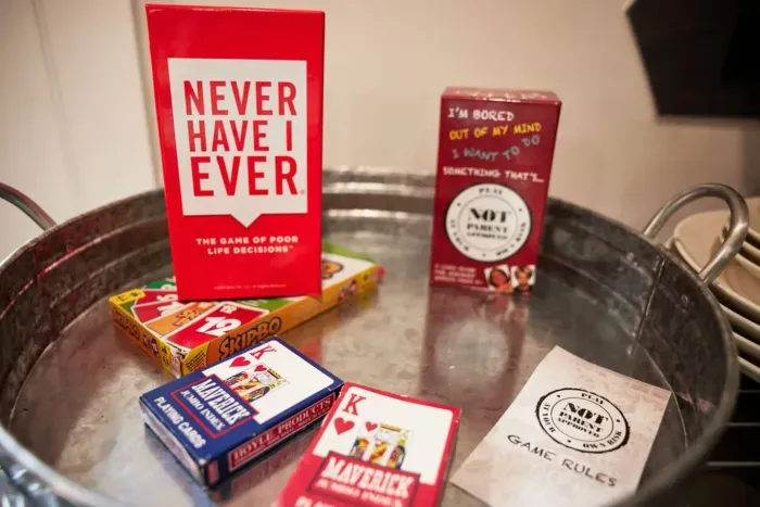 Entertain yourself with a variety of indoor games, including cards, Never Have I Ever, Skip-Bo, and many more.