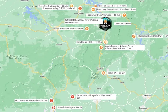 Check out all the nearby attractions, from Helen,  Lake Chatuge to the State/National Forests, and so many local North Georgia Wineries