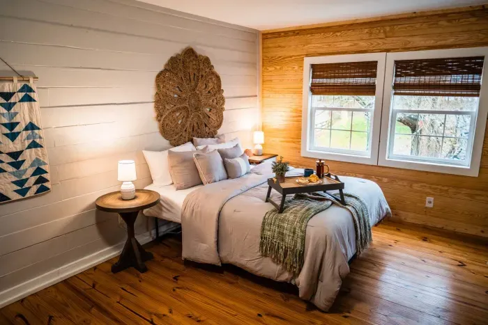 Breakfast in bed ? We offer farm fresh eggs, bacon, and sausage to enjoy with your coffee roasted by Leapord Forest right here in Travelers Rest