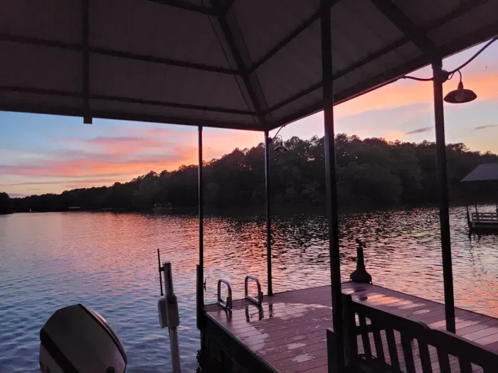 Enjoy the peaceful Lake Hartwell sunset  on Pirate Cove!!