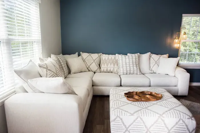 Extra large sectional for everyone to pile in for movie night.