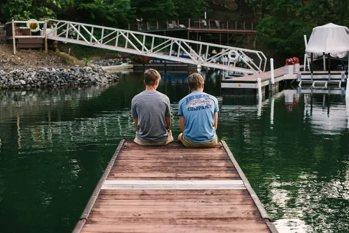 Boat slip easy to get in & out of in a quiet cove.