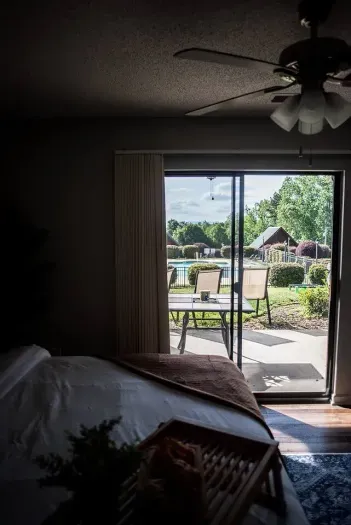 Primary room has private access to patio.