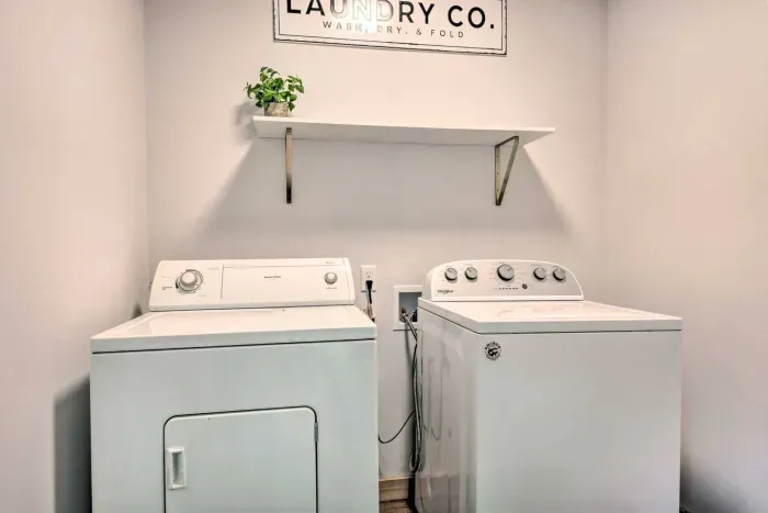 Convenience meets functionality with your  modern washer and dryer for your stay 