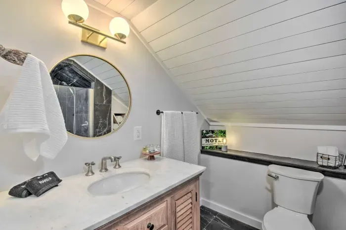 Step into luxury in our newly renovated elegant bathroom