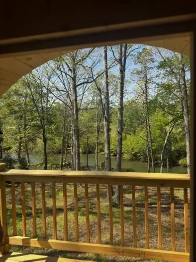 Check out this view from your very own 4 Person Barrell Sauna Overlooking the beautiful Saluda River