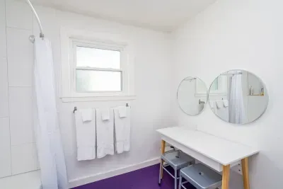 Large vanity area in bathroom