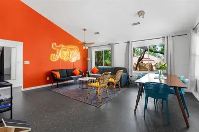 An open concept living/ dining area for your family and friends