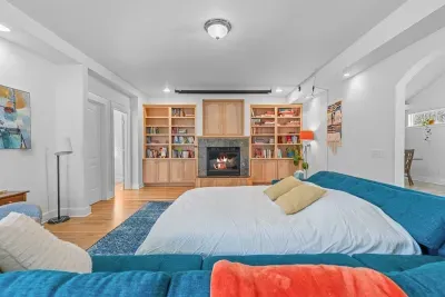 Queen fold out couch in living room