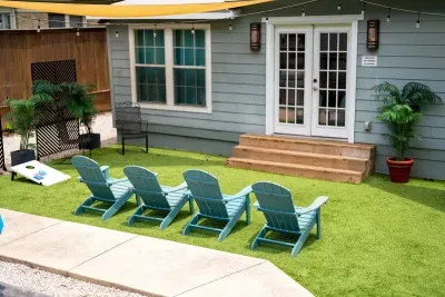 Our backyard is the perfect place for a cold beer on a hot day!