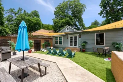 Our backyard is the perfect place for a cold beer on a hot day!