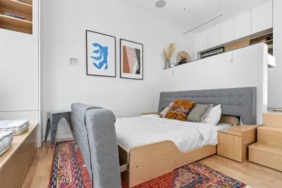 Simply pull the bed out and push back in when not in use.