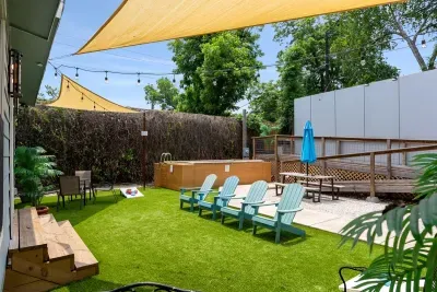 Our backyard is the perfect place for a cold beer on a hot day!