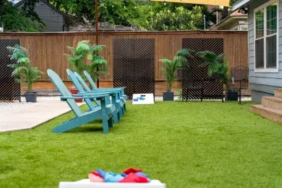 Our backyard is the perfect place for a cold beer on a hot day!