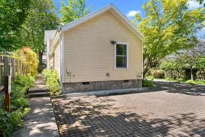 Parking area in back (pictured is the back of the front house; the cottages are to the left off screen)