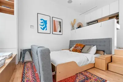 The bed pulls out (does not "fold" out)