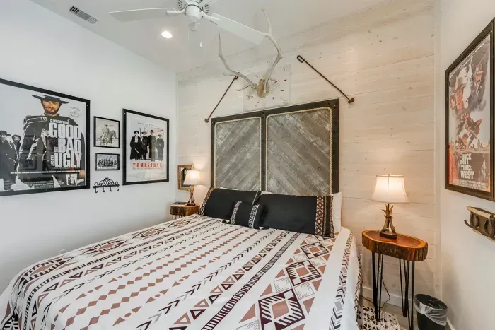 Film‑inspired bedroom with unique design
