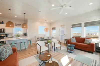 Open concept living, kitchen and dining area
