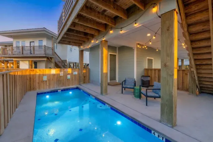 Private, cocktail pool with kid friendly shallow area