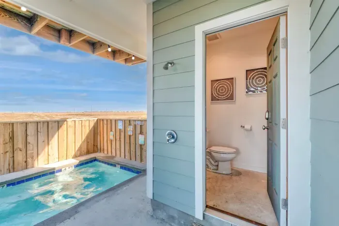 Half bath directly next to the pool